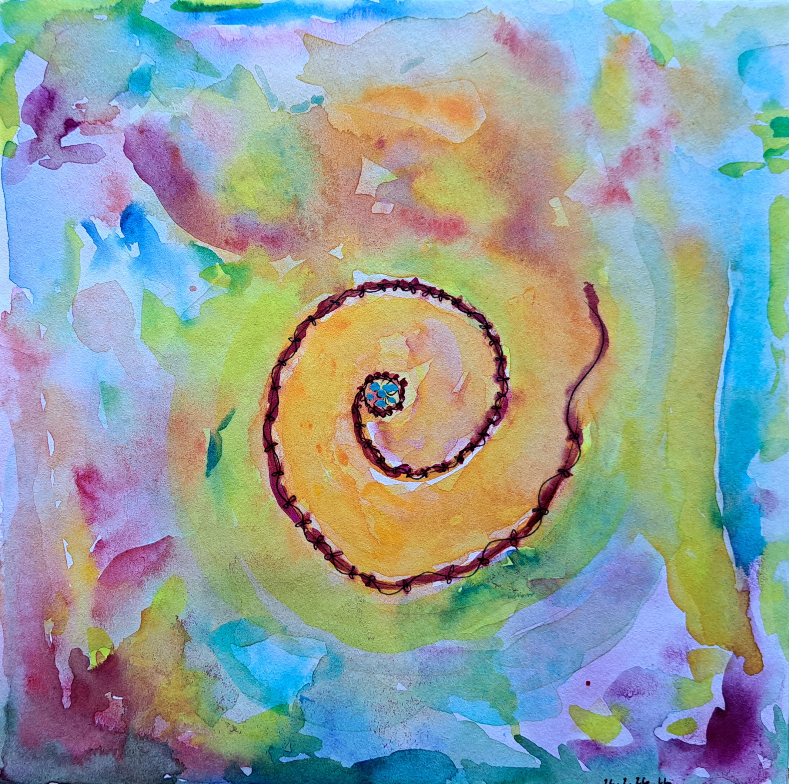 Farbenfrohes Klangbild auf Papier von Franziska Hartwig